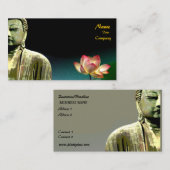 ブッダと蓮の名刺、ホリスティック治療師 名刺 (正面/裏面)