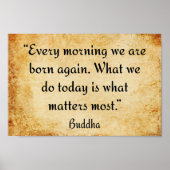 ブッダのやる気を起こさせる引用文 ポスター (正面)