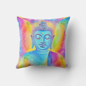 ブッダのエネルギー – 水の色のシームレスなパターン1 クッション (裏面)