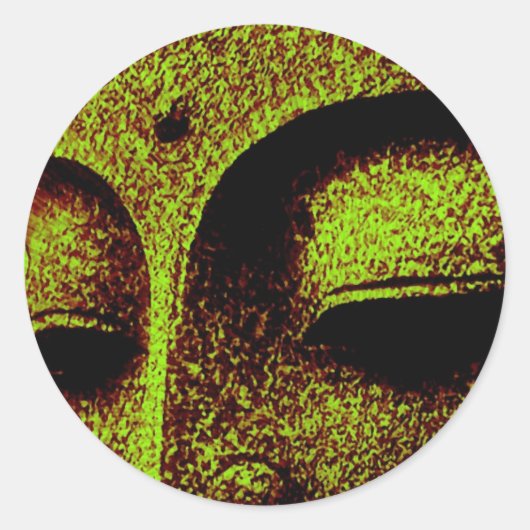 ブッダのステッカー ラウンドシール (正面)