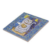 ブッダの付いたブルー金ゴールド枕 タイル (側面)