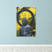 ブッダの像日本のガーデン キャンバスプリント (インサイチュ (ウッドフロア))