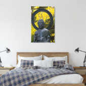 ブッダの像日本のガーデン キャンバスプリント (インサイチュ (寝室))