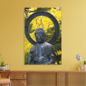 ブッダの像日本のガーデン キャンバスプリント (インサイチュ (リビング))