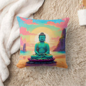ブッダの夕焼け反射 クッション (ブランケット)