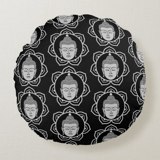 ブッダの家と生活 ラウンドクッション (正面)