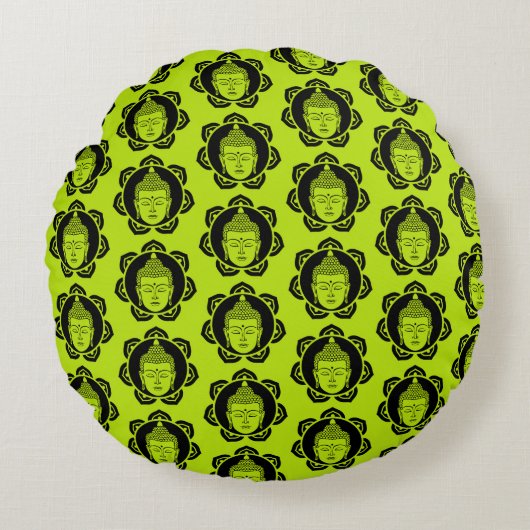 ブッダの家と生活 ラウンドクッション (正面)
