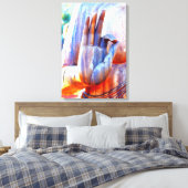 ブッダの手A-Okムドラ キャンバスプリント (インサイチュ (寝室))