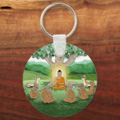 ブッダの最初の説教の教えキーチェーン キーホルダー (正面)
