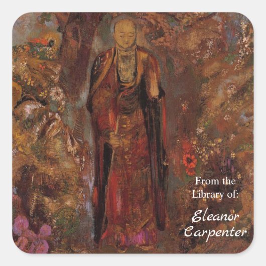 ブッダの歩くが花の中でオディロン・レドン スクエアシール (正面)