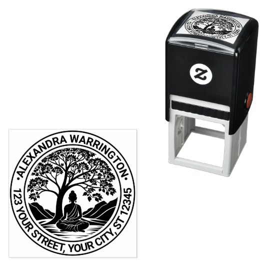 ブッダめい想ズアンダーツリーネーム差出人住所 セルフインキングスタンプ (インサイチュ)