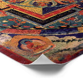 ブッダアンティークチベットタンカ ポスター (角)