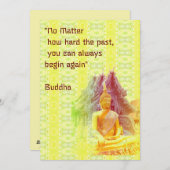 ブッダインブライト金ゴールドフラットホリデーカード シーズンカード (正面/裏面)