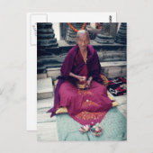 ブッダガヤハガキの僧侶 ポストカード (正面/裏面)