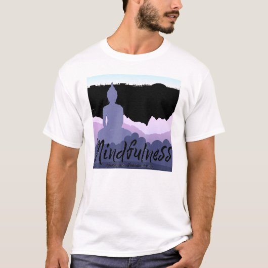 ブッダゴータマ・マインドフルピース愛の優しさM Tシャツ (正面)
