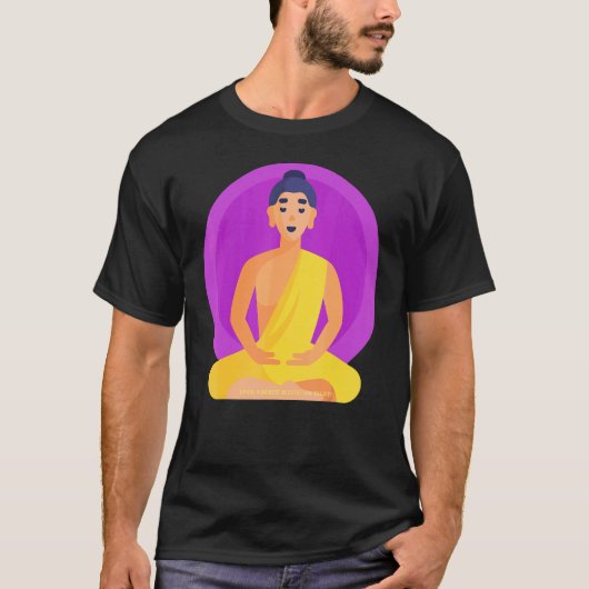 ブッダゴータマ・マインドフルピース愛の優しさM Tシャツ (正面)