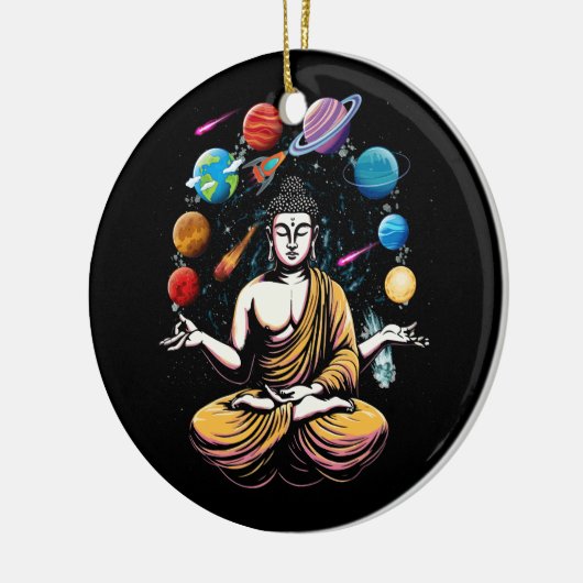 ブッダジャグリング宇宙惑星禅ヨガ瞑想 セラミックオーナメント (左)
