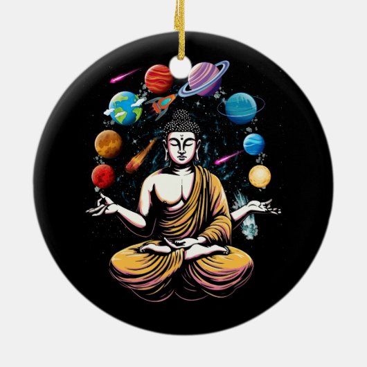 ブッダジャグリング宇宙惑星禅ヨガ瞑想 セラミックオーナメント (裏面)