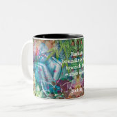 ブッダス曼荼羅水色周辺化引用文 ツートーンマグカップ (正面左)