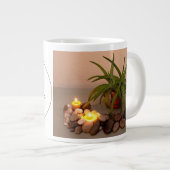 ブッダテンプレート引用文スチルライフ写真 ジャンボコーヒーマグカップ (正面右)