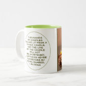 ブッダテンプレート引用文スチルライフ写真 ツートーンマグカップ (正面左)