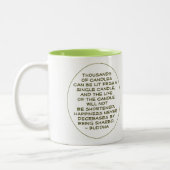 ブッダテンプレート引用文スチルライフ写真 ツートーンマグカップ (左)