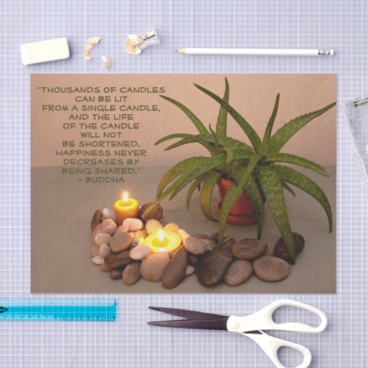 ブッダテンプレート引用文スチルライフ写真 薄葉紙 (クラフト)