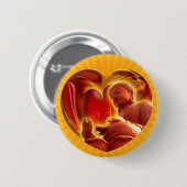 ブッダハート |黄色の放射状 缶バッジ (正面&裏面)
