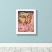 ブッダピンク蓮の水の色キャンバス印刷 キャンバスプリント (インサイチュ (ウッドフロア))