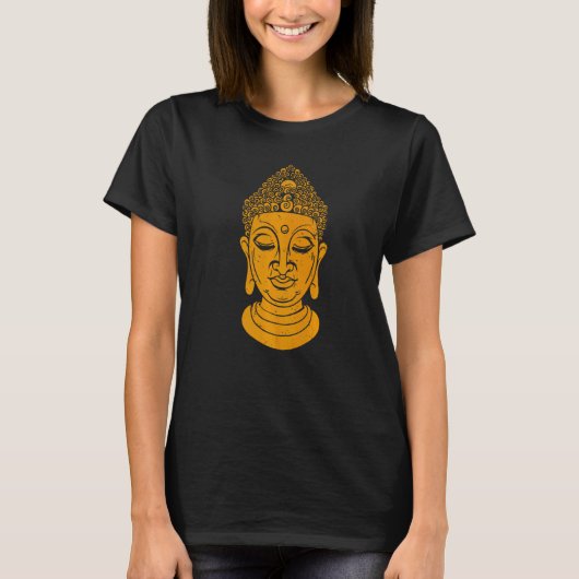 ブッダヘッド 瞑想とヨガ Tシャツ (正面)