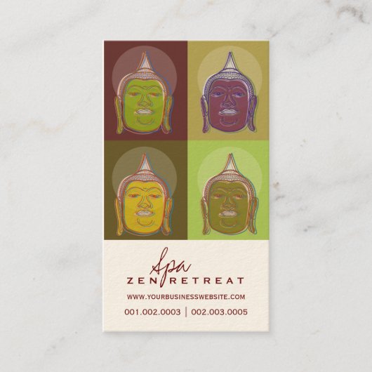 ブッダポップ・アートのアート禅モダンスパリトリートプロファイルカード 名刺 (正面)