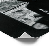 ブッダモノクロ瞑想アジアデコール ポスター (角)