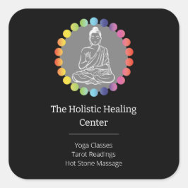 ブッダレインボーチャクラスピリチュアル形而上学的ヨガ スクエアシール