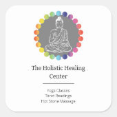 ブッダレインボーチャクラスピリチュアル形而上学的ヨガ スクエアシール (正面)