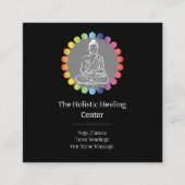 ブッダレインボーチャクラスピリチュアル形而上学的ヨガ スクエア名刺 (正面)