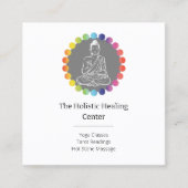 ブッダレインボーチャクラスピリチュアル形而上学的ヨガ スクエア名刺 (正面)