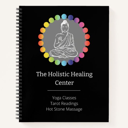 ブッダレインボーチャクラスピリチュアル形而上学的ヨガ ノートブック (正面)