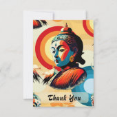 ブッダロードレトロポップ・アートのアートポートレート サンキューカード (正面)