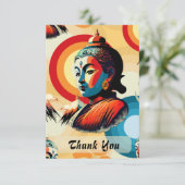 ブッダロードレトロポップ・アートのアートポートレート サンキューカード (スタンド正面)