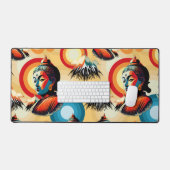 ブッダロードレトロポップ・アートのアートポートレート デスクマット (キーボード&マウス)