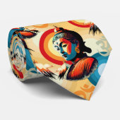ブッダロードレトロポップ・アートのアートポートレート ネクタイ (ロール)