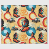 ブッダロードレトロポップ・アートのアートポートレート ラッピングペーパー (フラット)