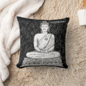 ブッダワットフーテンプルバンコクタイB&W クッション (ブランケット)