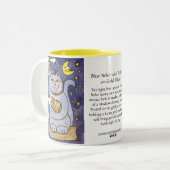 ブッダ付きブルー金ゴールド枕マグ ツートーンマグカップ (正面左)