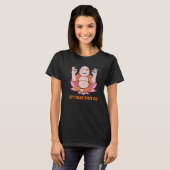 ブッダ僧Namasteスマイリングハピネス煩悩を手放す Tシャツ (正面フル)