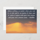 ブッダ引用文インスパイアやる気を起こさせる 招待状 (正面/裏面)