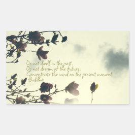 ブッダ引用文オン過去 長方形シール