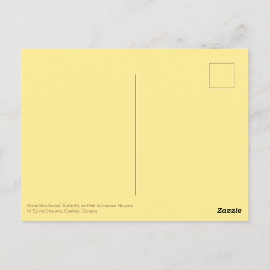 ブッダ引用文ブラックアゲハチョウバタフライフラワー ポストカード (裏面)