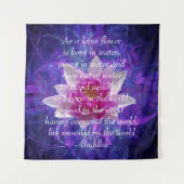 ブッダ引用文ロータスフラワー タペストリー (正面)