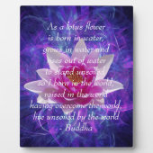 ブッダ引用文ロータスフラワー フォトプラーク (正面)